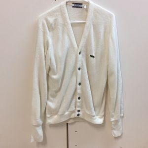 Lacoste izod vintage white cardigan